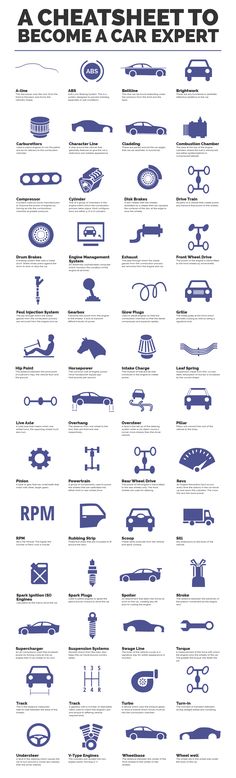 an info sheet with different types of vehicles and their names in blue on white background