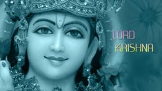 lord krishna with name on it and flowers in the background for greetings