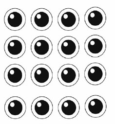 an eyeball is shown in black and white, with eight different circles around it