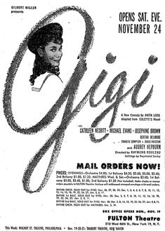 an advertisement for the opera's upcoming show, gigi on november 24, 1932