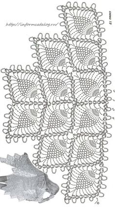 an old crocheted doily pattern on white paper