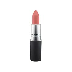 the mac cosmetics lipstick is pink and has a matte finish on it's lips