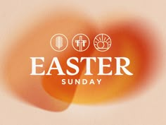 the easter sunday logo is shown on an orange background