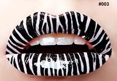 DD sent me this pin because she knows I like zebra prints.  However, I just can't picture myself going this far!!! Black And White Lips, Tattoo Temporary, White Lips, Wear Red Lipstick, Orange Lips, Lip Tattoos