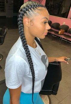 2 Cornrow Braids, Big Cornrow Braids, Two Cornrow Braids, Cornrow Braid Styles, Cornrows Braids For Black Women, Two Braid Hairstyles, Cornrow Braids