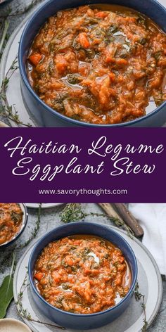 Eggplant Stew. How To Eat Eggplant, Vegetarian Haitian Recipes, Vegetarian Caribbean Recipes, Easy Haitian Food Recipes, Vegetarian Soul Food Recipes, Legume Recipes Healthy, Haitian Legume Recipes, Haitian Food Legume, Cooking Legumes