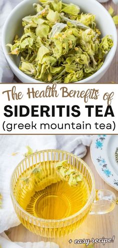 A bowl of loose leaf greek mountain tea and a mug of greek mountain tea. Greek Mountains, Tea Health, Dream Tea, Winter Melon, Winter Tea, Tea Health Benefits, Tea Recipe