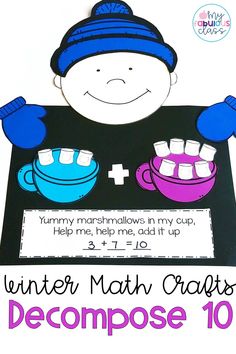 winter math crafts for kids to help students learn how to make their own cups and mugs