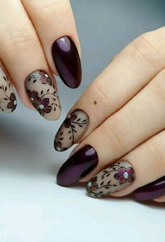 Types Of Fake Nails, Leaf Nails, Wine Nails, Teal Nails, Magic Nails, Her Nails, Simple Nail Designs, Beautiful Nail Art