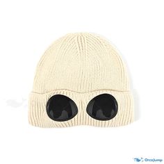 OrcaJump - Acrylic Sunglasses and Beanie Hat in White and Brown - Available in 5 Stylish Colors Casual Beige Acrylic Hat, White Acrylic Casual Beanie, White Casual Acrylic Beanie, Trendy White Acrylic Beanie, Casual White Acrylic Hat, Acrylic Hats For Outdoor, Outdoor Acrylic Hat, Adjustable Acrylic Beanie For Outdoor, Adjustable Acrylic Outdoor Hats