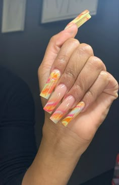 Baddie Marble Nails, Summer Marble Nails Acrylic, Acrylic Nails Marble Design, Acrylic Rainbow Nails, Long Marble Nails, Colorful Marble Nails Acrylic, Marble Tip Acrylic Nails, Short Marble Acrylic Nails, Ombre Marble Acrylic Nails