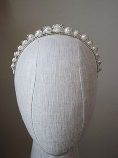 Hand-set Austrian crystals & creamy faux pearls create this utterly chic headband! | wedding inspo, wedding, wedding hair, bridal hair styles, bridal hair accessories, bridal headpieces, headpieces for brides, bridal tiara, bridal crown, tiaras and crowns, headpieces for brides, luxury jewelry, diamond crown, bridal hair ideas, sparkly tiaras, sparkly wedding tiara, pearl tiara, pearl accessories, pearl hair accessories, pearl jewelry, chic wedding, bridal gift ideas #bridetobe #wedding Headpiece Jewelry Wedding, Alice Clothes, Pearl Headband Wedding, Royal Ball, Chic Headband, Pearl Headpiece, Pearl Tiara, Beautiful Tiaras, Royal Tiaras