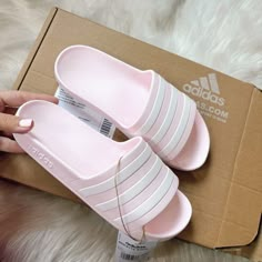 @adidas Pink Adidas Slides, Adidas Low-top Pink Basketball Shoes, Tenis Adidas Baby, Adidas Aesthetic, Adidas Non-slip Summer Slides, Photo Mannequin, 14th Birthday Party Ideas, Hair Style On Saree, Sneakerhead Room