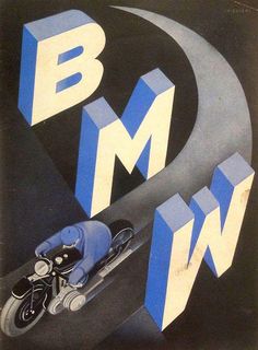 an advertisement for bmw motorcycles with a man on a motorcycle in the middle of it