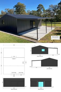 an image of a metal building with blueprints