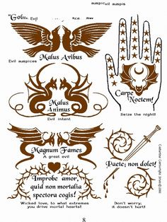 the different types of tattoos and their meaningss are shown in this image, including