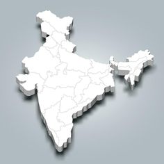 a 3d map of india with all the states highlighted