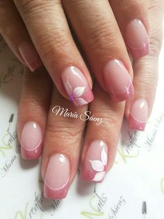 Pink Nails With Dark Pink Tips, Pretty Nails Classy Short, French Manicure Designs Square Nails, French Nails Ideas Square, Pink Square Nails Design, French Nail Designs Square, Different French Manicure Ideas, Fancy French Nails, Girls Summer Nails