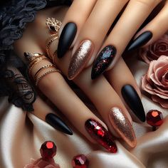 IF you love my designs, please don't forget to follow my profile :) Goth Autumn Nails, Corporate Baddie Nails, November Birthday Nails, High Nails, Extra Birthday Nails, Birthday Nails Ideas, Summer Coffin Nails, Nye 2024, Nails 2025