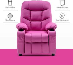 Big Kids Recliner for Ages 3+, Child Recliner Chair, Toddlers Recliner Sofa with Cup Holders (Faux Recliner Chair In Living Room, Sofa With Cup Holders, Chair In Living Room, Kids Recliners, Kids Recliner Chair, Be A Good Friend, Backseat Car Organizer, Paw Print Stickers, Nursery Closet