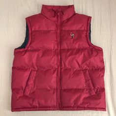 Brand New Without Tags. Casual Burgundy Winter Outerwear, Casual Red Outerwear For Cold Weather, Casual Pink Sleeveless Outerwear, Casual Pink Winter Vest, Pink Casual Winter Vest, Red Sleeveless Outerwear For Fall, Pink Fitted Vest For Winter, Red Sleeveless Fall Outerwear, Casual Fitted Burgundy Outerwear