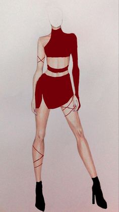 a drawing of a woman in short shorts and high heels