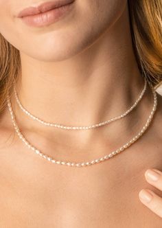 Natural Pearl Choker Necklace: Gold / 1.8mm-2mm Pearls Cool Clothing, Layered Chokers, Pearl Choker Necklace, Gold Choker Necklace, Natural Pearl, Pearl Choker, Mens Skin Care, Dream Jewelry, Natural Pearls