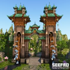 an image of a gate that is in minecraft