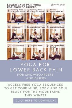 yoga for lower back pain and snowboarders - screenshote info sheet with instructions