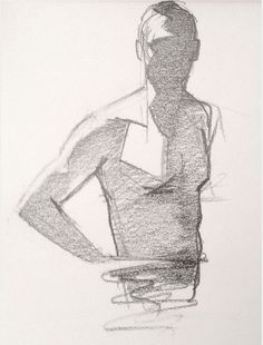 a drawing of a man with his hands on his hips