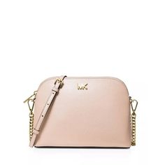 Michael Kors Ladies Crossbody. Mott series. SKU: 32S9GF5C3L-187. Barcode: 192877516736. Color: Pink. Michael Kors Mott Pink Large Leather Zip Dome Crossbody. Featuring adjustable removable crossbody strap, zip closure, exterior slip pocket, interior zip pocket, interior slip pocket, gold-tone hardware and logo on front. Gender: female.  Age Group: adult. Michael Kors Handbags Crossbody, Michael Kors Bag Black, Mk Purse, Pink Crossbody Bag, Michael Kors Crossbody Bag, Michael Kors Crossbody, Michael Kors Wallet, Crossbody Wallet, Brown Bags