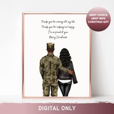 a digital image of a soldier and woman holding hands, with the words thank you for coming on my life