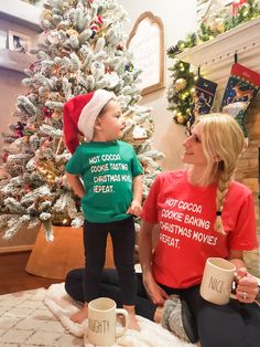 Match With Your Little This Christmas! Child's Shirt If your interested in only the child's shirt, or for an additional one check it out HERE NB- 24M are onesies 2T-14 Youth are tshirts 100% combed ringspun cotton fine jersey Topstitched ribbed collar Adult Shirt Heathers: 4.2 oz., 52/48 Airlume combed and ringspun cotton/polyester, 32 singles Solids 100% ringspun cotton Athletic Heather & Black Heather are 90/10 airlume combed and ringspun cotton/polyester Unisex sizing Coverstitched collar and Baby Christmas Ideas, Mommy And Me Christmas, Christmas Graphic Tees, Baby Shower Ideas Gifts, Mommy And Me Shirts, Christmas Loading, Mama Sweater, Mama Hoodie, Matching Christmas Shirts