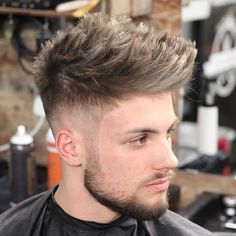 Mid Fade + Messy Spiky Top Hear Style, Hair Barber, Mid Fade