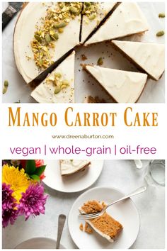 mango carrot cake with vegan and whole - grain oil - free crust