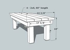 a table with measurements for the top and bottom part of it, including two legs