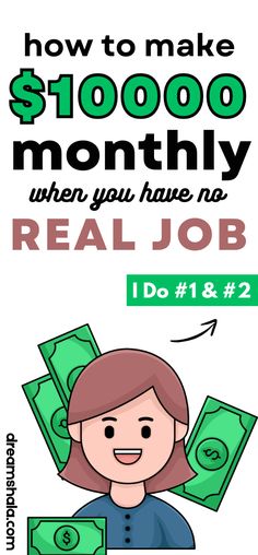 a woman with money on her head and the words how to make $ 1, 000 month