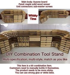 an advertisement for a woodworking tool stand with instructions to make it look like a workbench