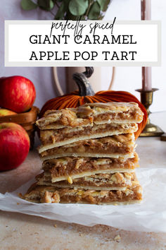 a stack of grani and caramel apple pop tarts on top of a table