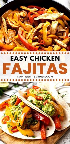 an easy chicken fajita recipe with peppers and onions