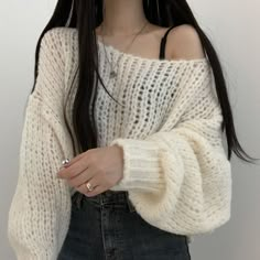 Cute Oversized Sweaters, Oversized Knit Sweater, Stylish Short Dresses, Oversized Knitted Sweaters, Funny Text, Cute Casual Outfits, Simple Outfits, Gorgeous Dresses