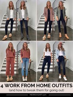 Work To Casual Outfits, Winter Work From Home Outfits For Women, Cozy Work Outfit Casual, Wear At Home Outfits, Comfy Friday Work Outfit, Work From Home Casual Outfits, Work From Home Outfit For Zoom, Best Work From Home Outfits, Simple Home Outfits