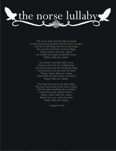 the horse lullaby poem in black and white with an image of two birds on it