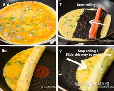 steps to make omelette with carrots and black rice in a skillet