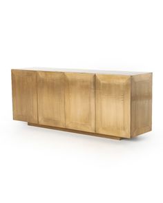 the sideboard is made out of wood and has four doors on one side, and three drawers on the other