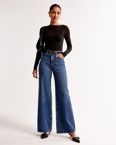 2024 Fall Capsule Wardrobe + Outfit Ideas Best Wide Leg Jeans For Women, Casual Chic Fall, Fall Thrift, 2024 Lookbook, Dressy Jeans, Spain Trip, Outfits Con Jeans