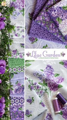 purple flowers and green leaves on white fabric