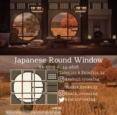 an advertisement for japanese round window