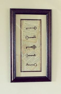 a framed print with keys on it