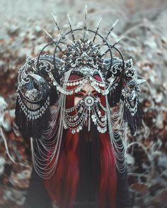 Headdress Art, Goddess Costume, Headpiece Jewelry, Fantasy Hair, Fairy Fashion, Dark Art Drawings, Witch Aesthetic